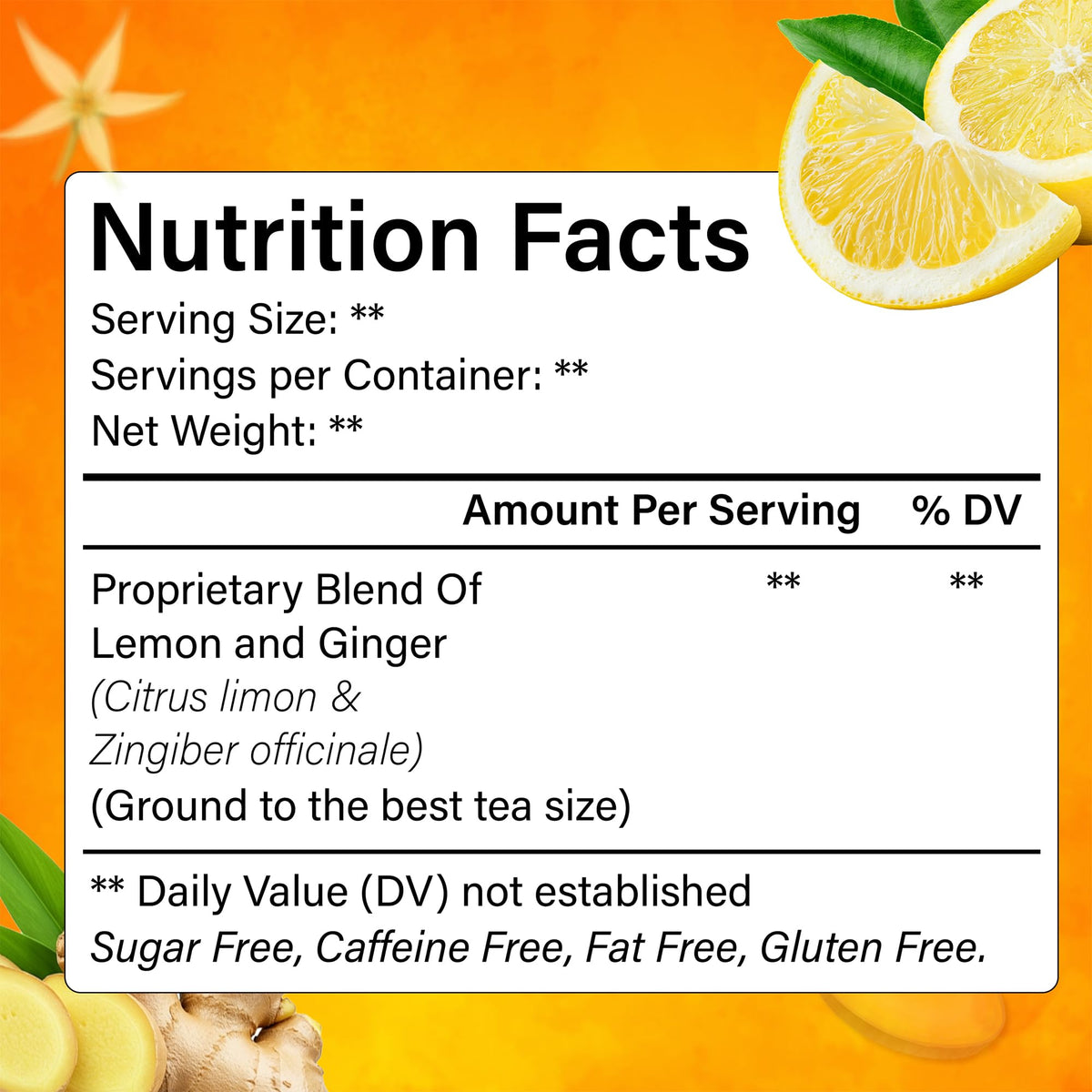 FreshDrinkUS lemon-ginger tea leaves display natural drying and aroma