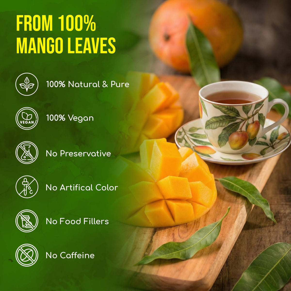 Handmade processing of FreshDrinkUS mango leaf tea bag emphasizes quality and care.