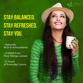 FreshDrinkUS mango leaves tea served for family offers a soothing caffeine-free ritual.
