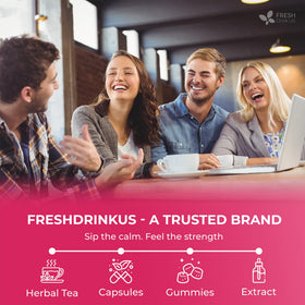 FreshDrinkUS menopauseSlim packaged tea bags on shelf signals convenience.