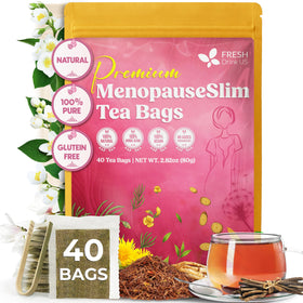 FreshDrinkUS menopauseSlim tea bags packaging showing premium herbal blend for a soothing ritual.