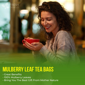 FreshDrinkUS mug with smooth, mild naturally sweet mulberry tea finish