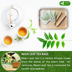 FreshDrinkUS neem tea glass cup setup invites a relaxing, sugar-free ritual