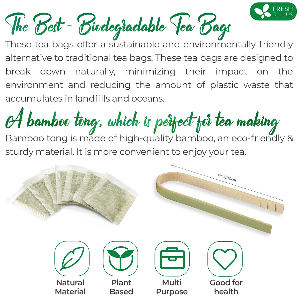 FRESHDRINKUS on-the-go tea bags ready for busy days.