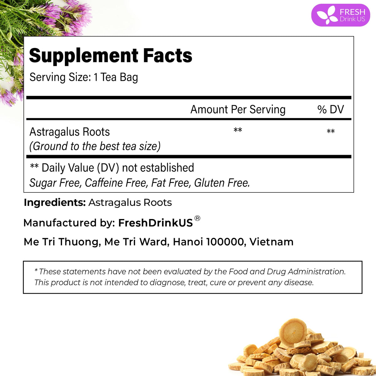 FreshDrinkUS organic caffeine-free herbal tea offers a calming ritual.