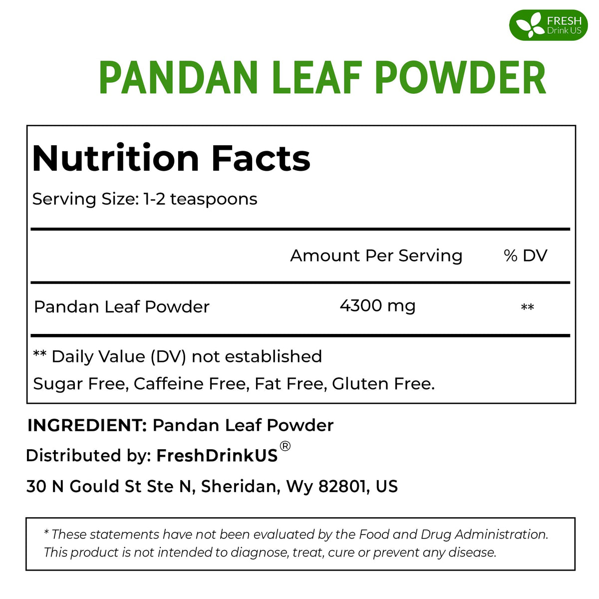 Natural green tint from FRESHDRINKUS Pandan Leaf Powder in recipes.