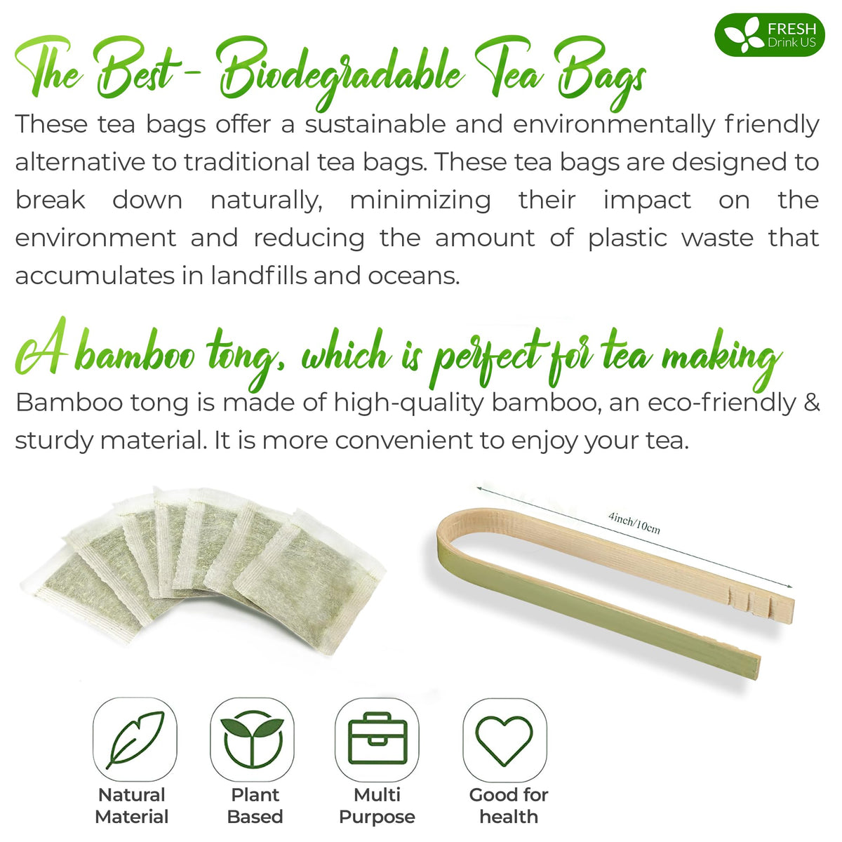 FreshDrinkUS pandan tea bags with cup and honey suggest versatility.