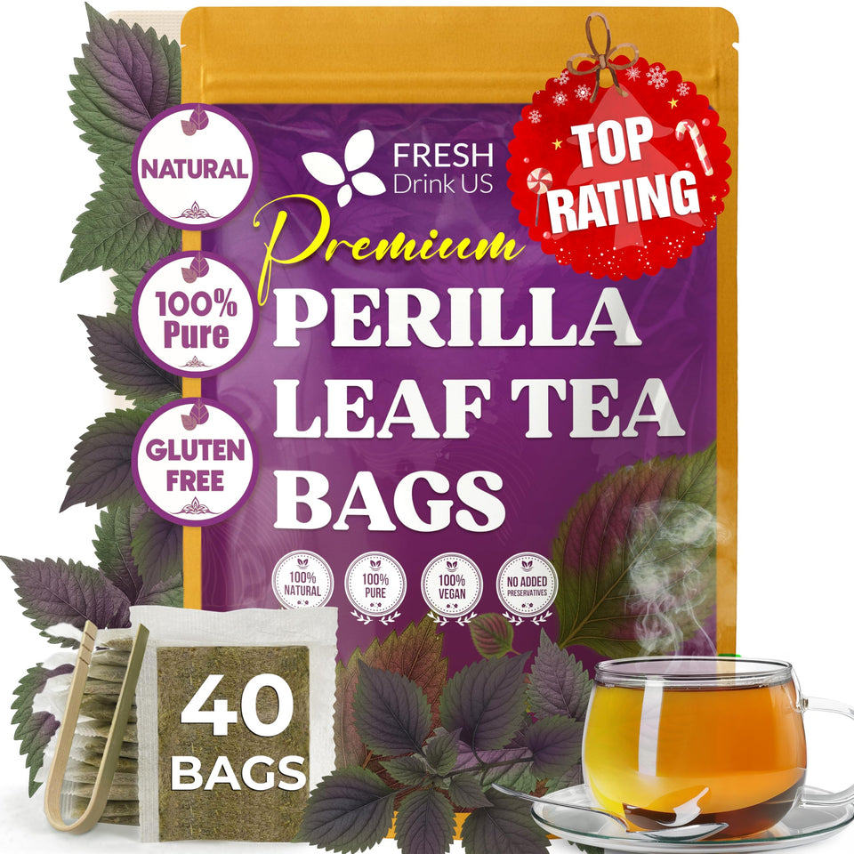 FreshDrinkUS perilla tea packaging with eco-friendly design for sustainable choice.