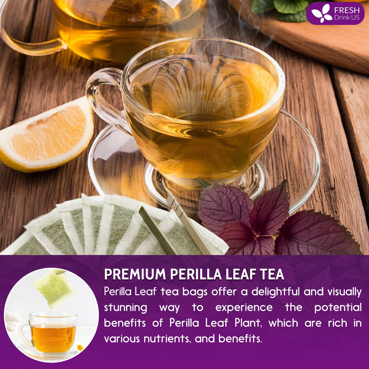 FreshDrinkUS perilla tea packs natural ingredients no artificial colors or flavors