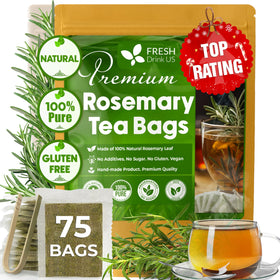 FreshDrinkUS rosemary leaf tea bag close-up highlighting natural aroma and freshness.