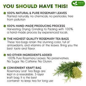 FreshDrinkUS rosemary tea bag packaging showing a resealable bag for long-lasting freshness.