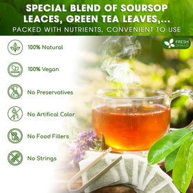 FreshDrinkUS soursop leaves and green tea blend, antioxidant-rich