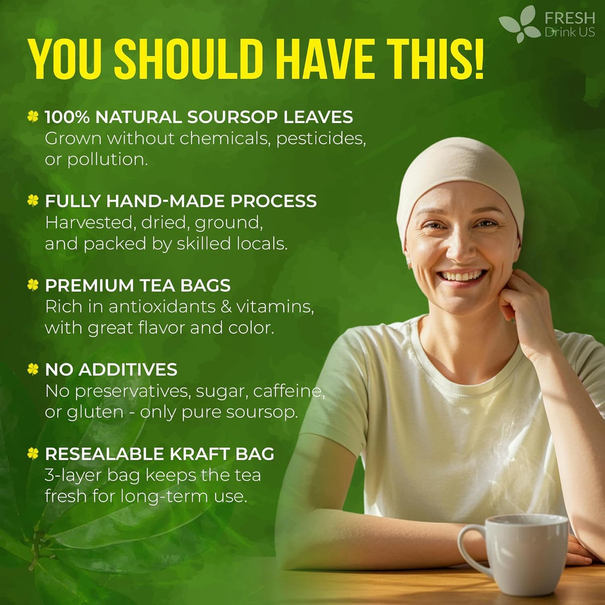 FreshDrinkus soursop-tea-bags-drying-process emphasizes handmade craftsmanship.