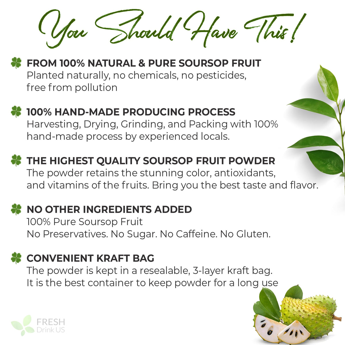 FreshDrinkUS soursop tea brew in glass demonstrates caffeine-free infusion.