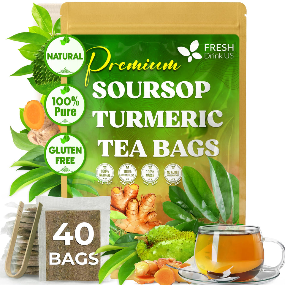 FreshDrinkUS Soursop Turmeric Tea Bags collection for daily natural ritual.
