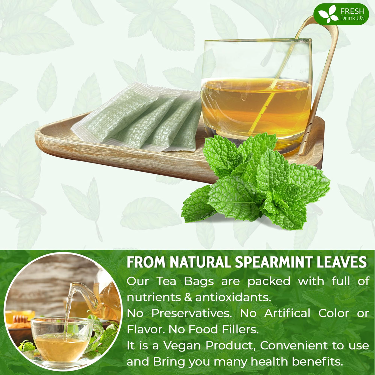 FreshDrinkUS spearmint leaves drying in the field signaling natural harvest.