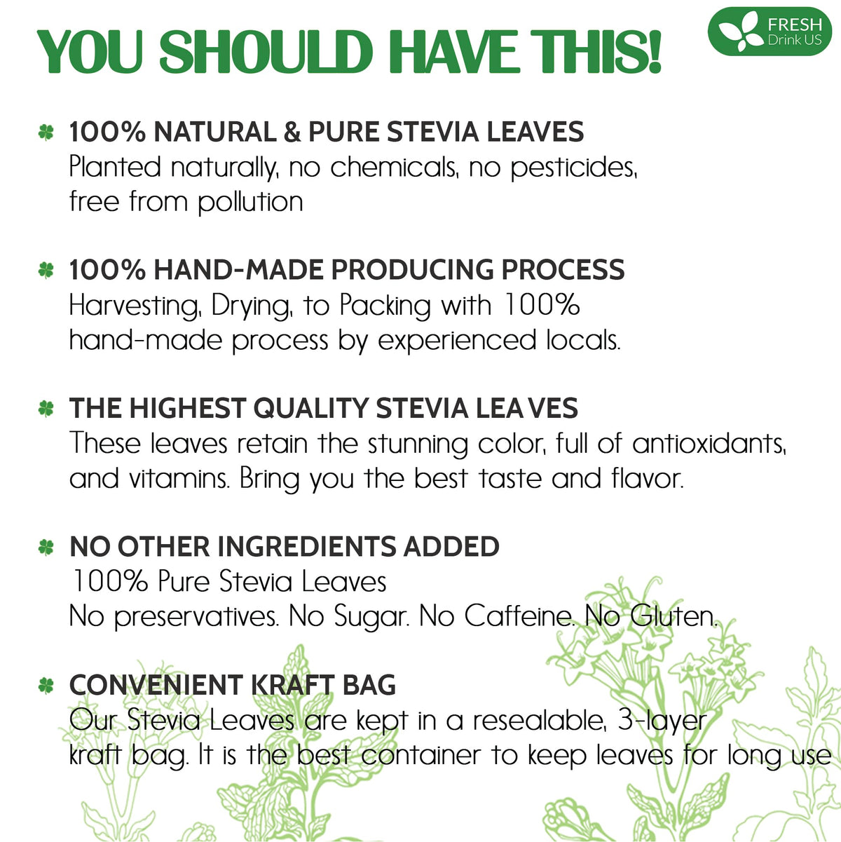 FreshDrinkUS stevia leaves closeup aroma highlighting herbal sweetness