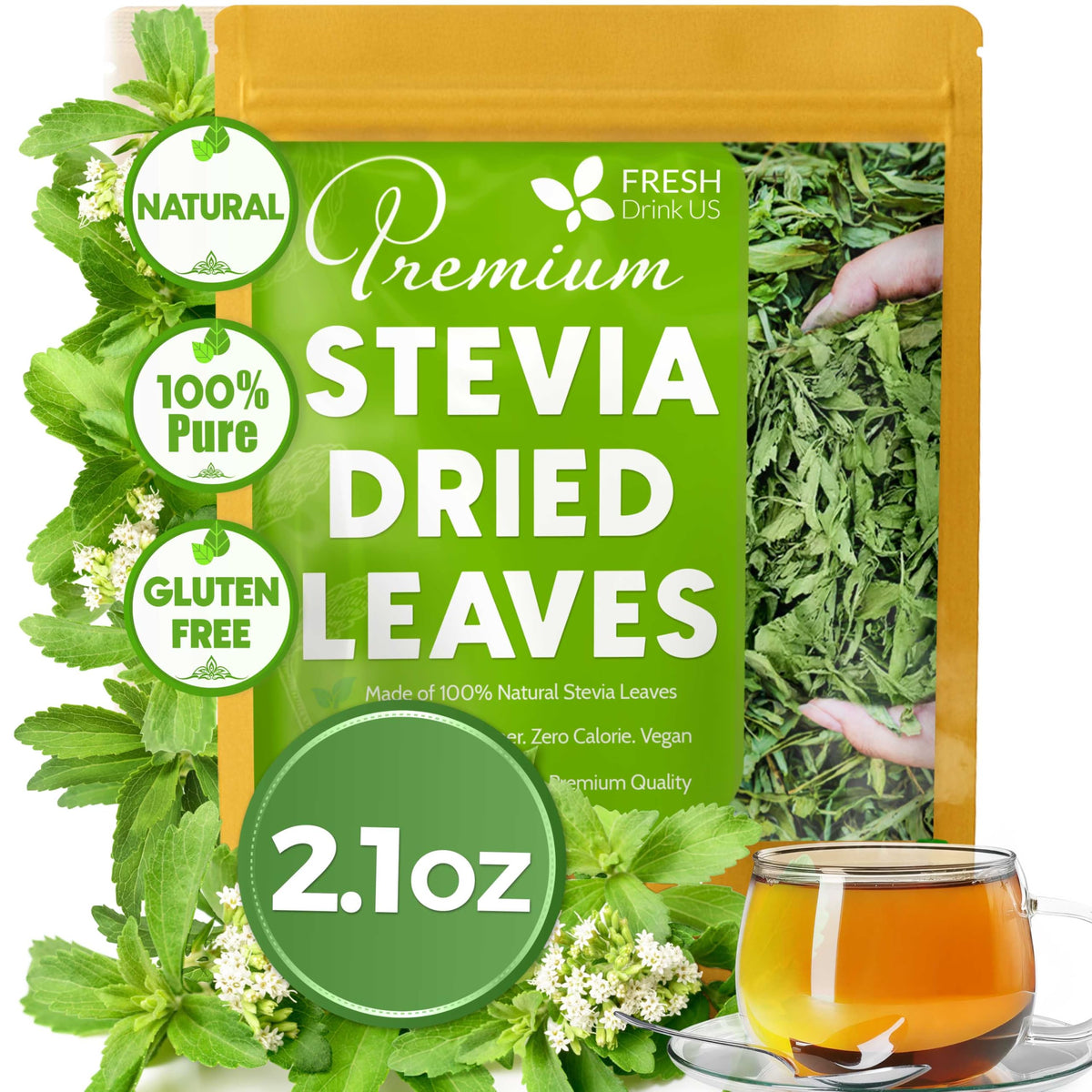 FreshDrinkUS stevia leaves raw bunch for natural sweetness in drinks