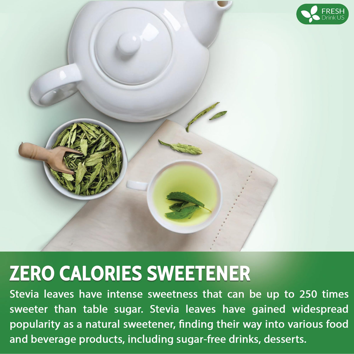 FreshDrinkUS stevia tea brewing idea using dried leaves