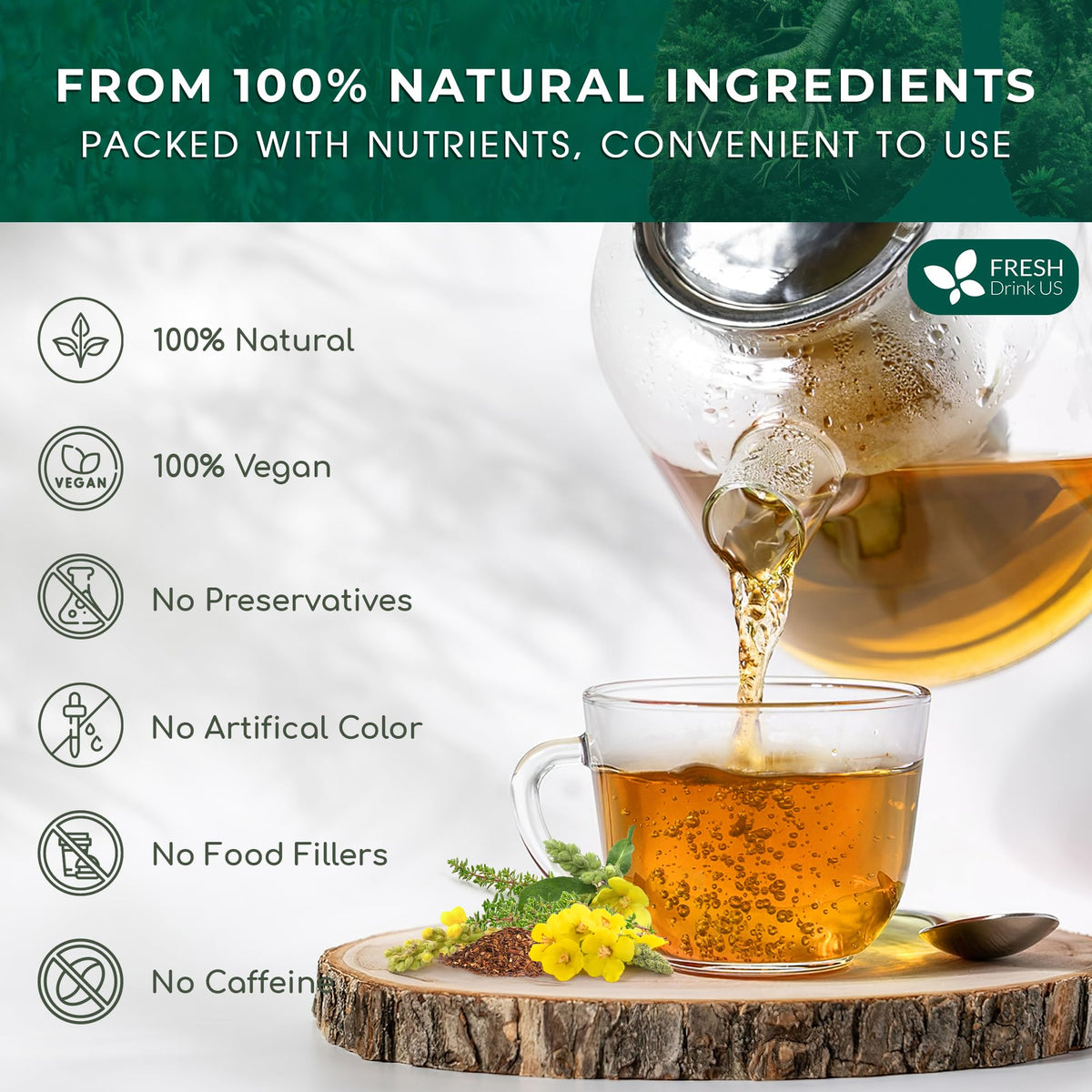 FreshDrinkUS StrongerLungs packaging highlights ginseng in the blend.