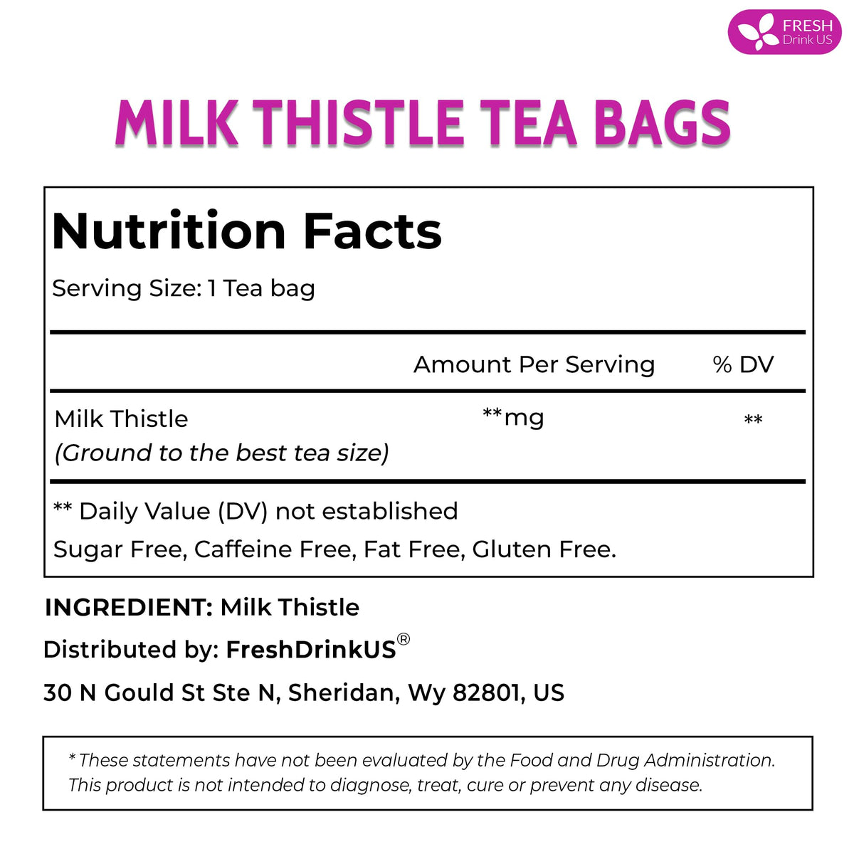 Tea bag for busy lifestyle at desk or on the go with FreshDrinkUS.