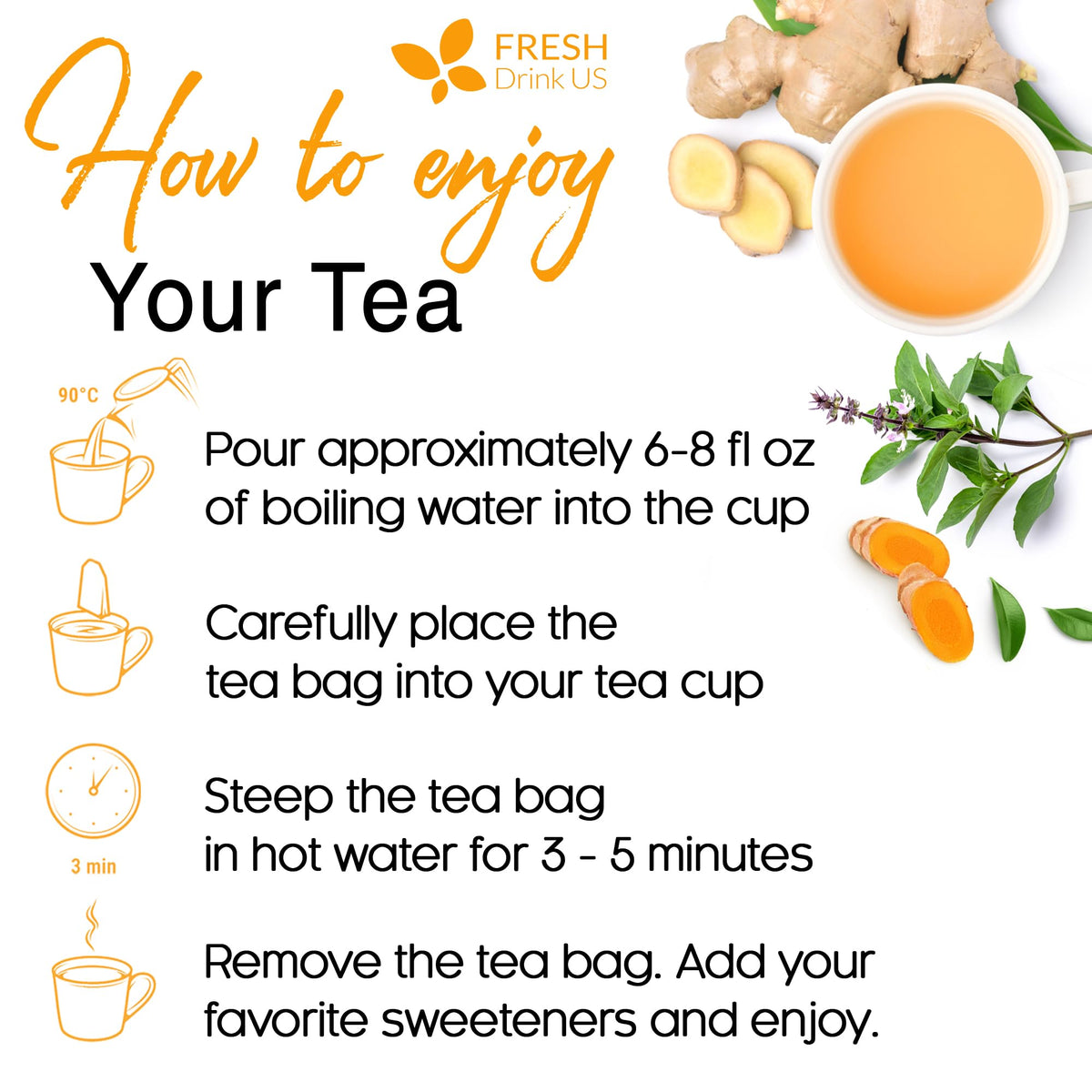 FreshDrinkUS tea bag in pack ready for quick, flavorful brew.