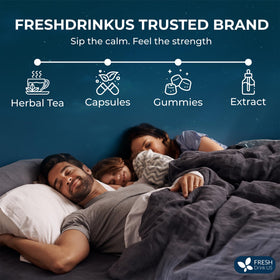 FreshDrinkUS tea in glass highlights natural ingredients and pure brew.