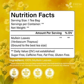 FreshDrinkUS vegan gluten-free herbal tea label indicating no additives