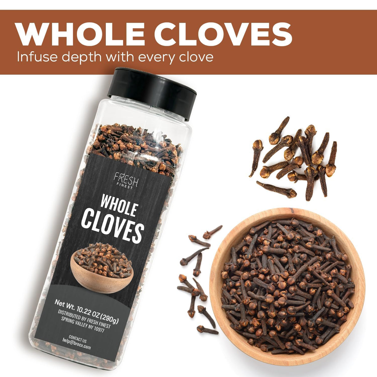 Fresh Finest baking-use whole cloves add warm spice to desserts.
