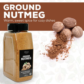 Fresh Finest Ground Nutmeg enhances soups and sauces with warm aromatics.