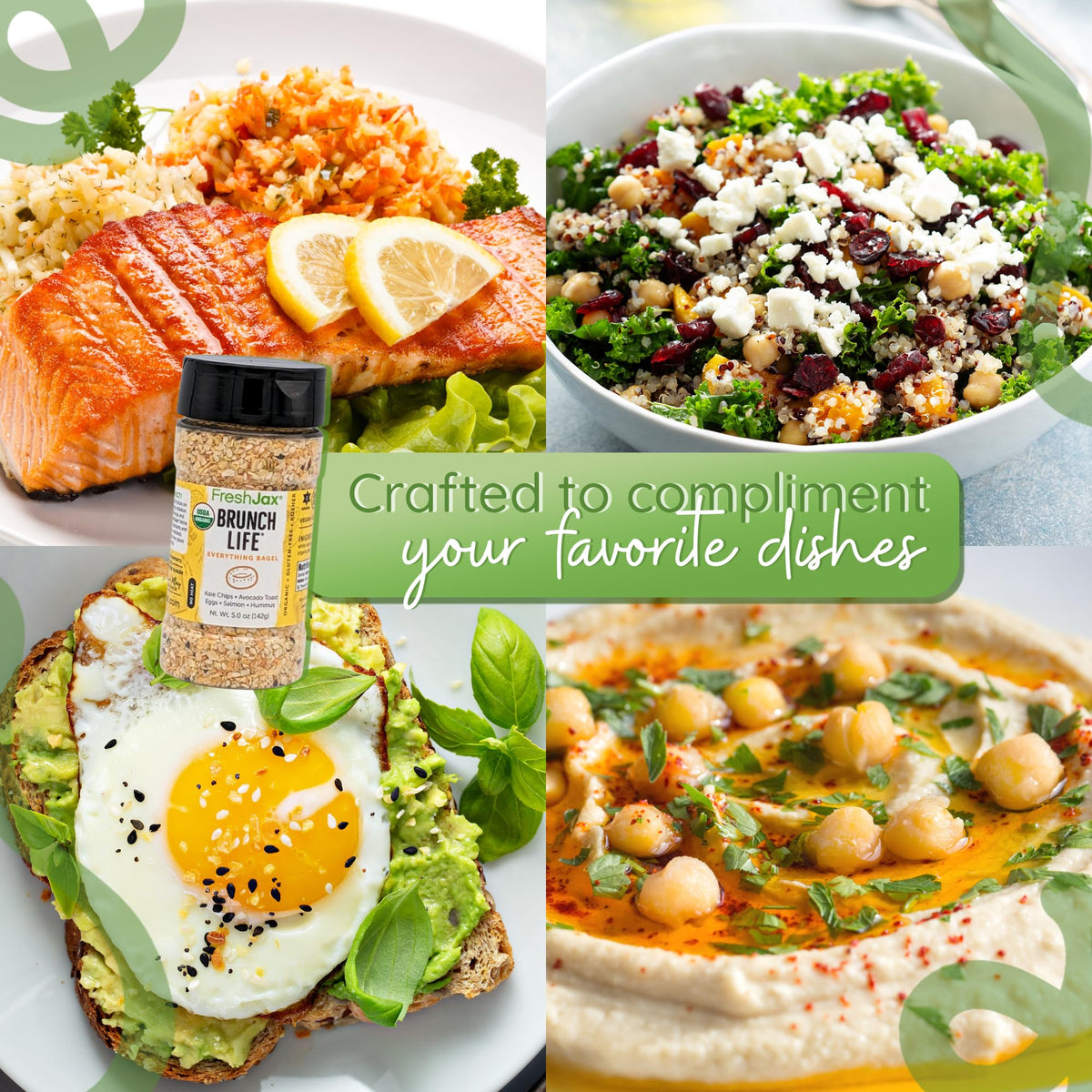 FreshJax Brunch Life sesame-poppy seed crunch enhances texture in meals like hummus or eggs.