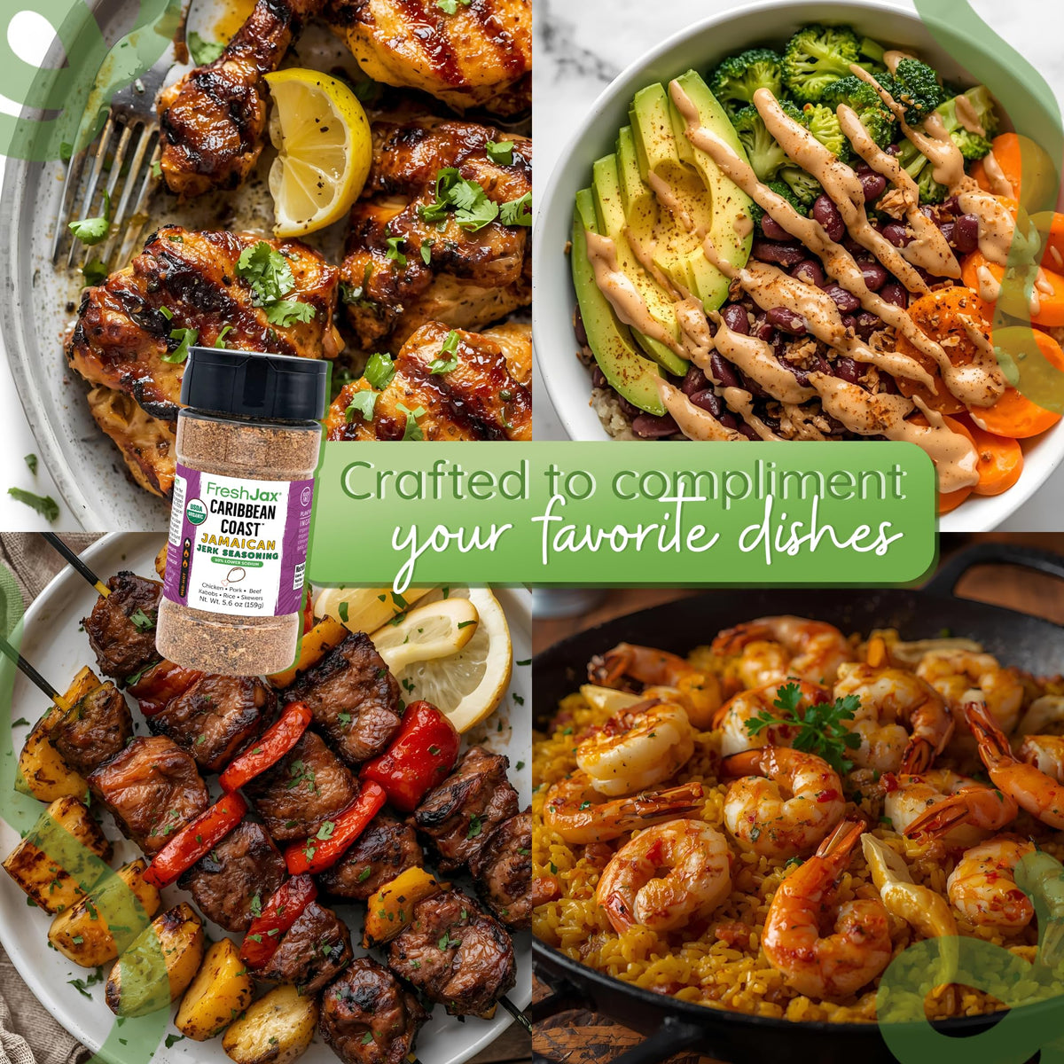 FreshJax seasoning sprinkled on chicken wings for a smoky Caribbean crust.