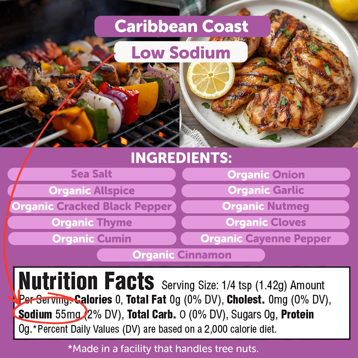 Label on jar highlighting Non-GMO and Gluten-Free.