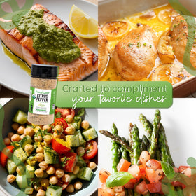 FreshJax Citrus Pepper shaker dispensing evenly for consistent seasoning