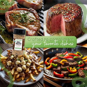 FreshJax Montreal seasoning jar pouring shows bold garlic and pepper