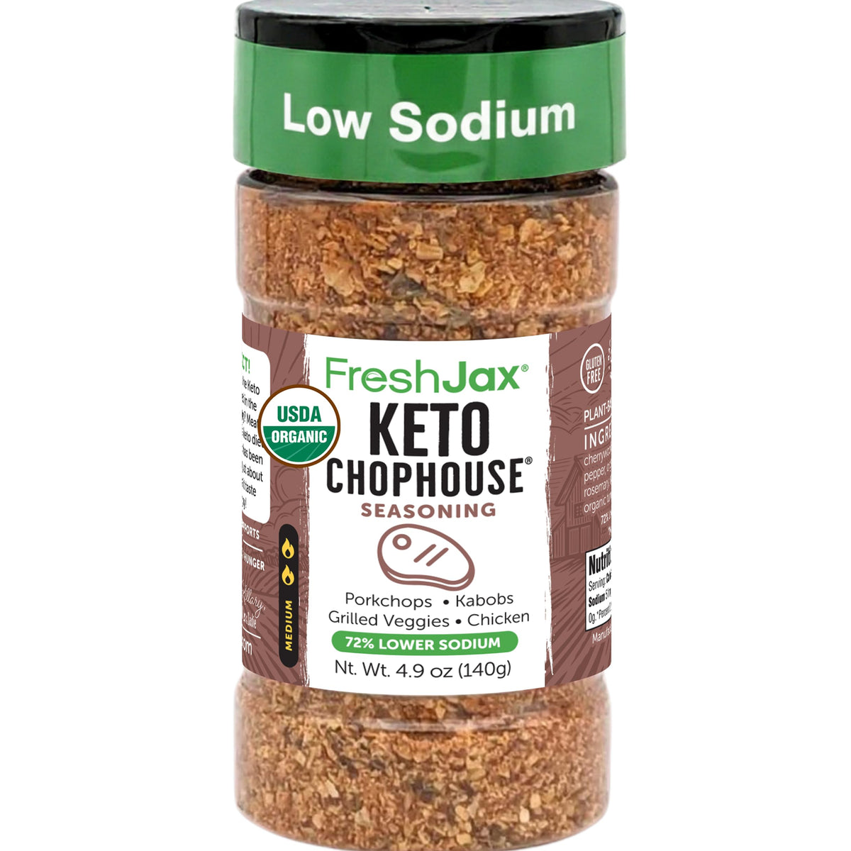 FreshJax Keto Chophouse bottle closeup for grilling steak flavor