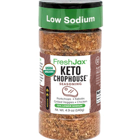 FreshJax Keto Chophouse bottle closeup for grilling steak flavor