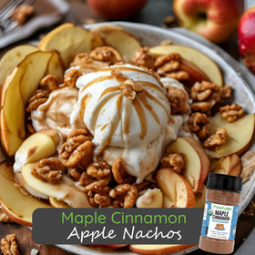 FreshJax Maple Cinnamon Topping dual shaker bottle, precise seasoning for gluten-free meals.