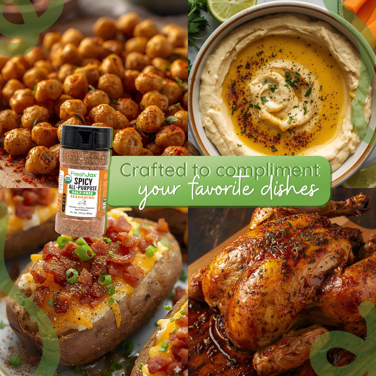 FreshJax spice blend close-up highlighting cayenne, parsley, sage and lemon
