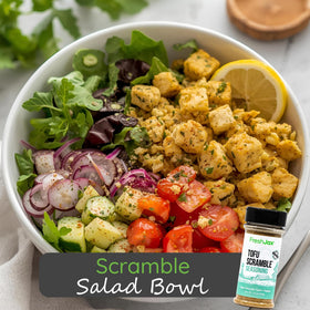 FreshJax tofu scramble spice mix bowl ready for a plant-based breakfast
