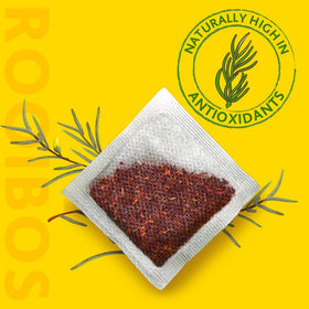 Brewed Rooibos aroma rises as the cup warms.