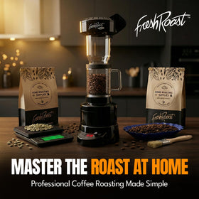 Side view of Fresh Roast SR800 roaster emphasizing durable housing