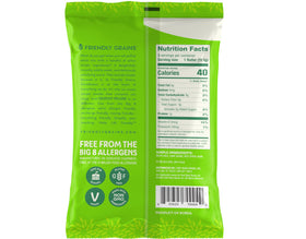 Friendly Grains allergen free badge highlighting gluten free and kosher attributes.
