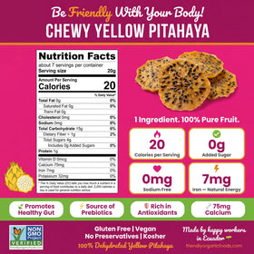 Friendly Yellow Dragon Fruit-no-sugar-added close-up highlights clean ingredients.