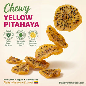 Friendly Yellow Dragon Fruit-snack-ideas shown with yogurt or oats.