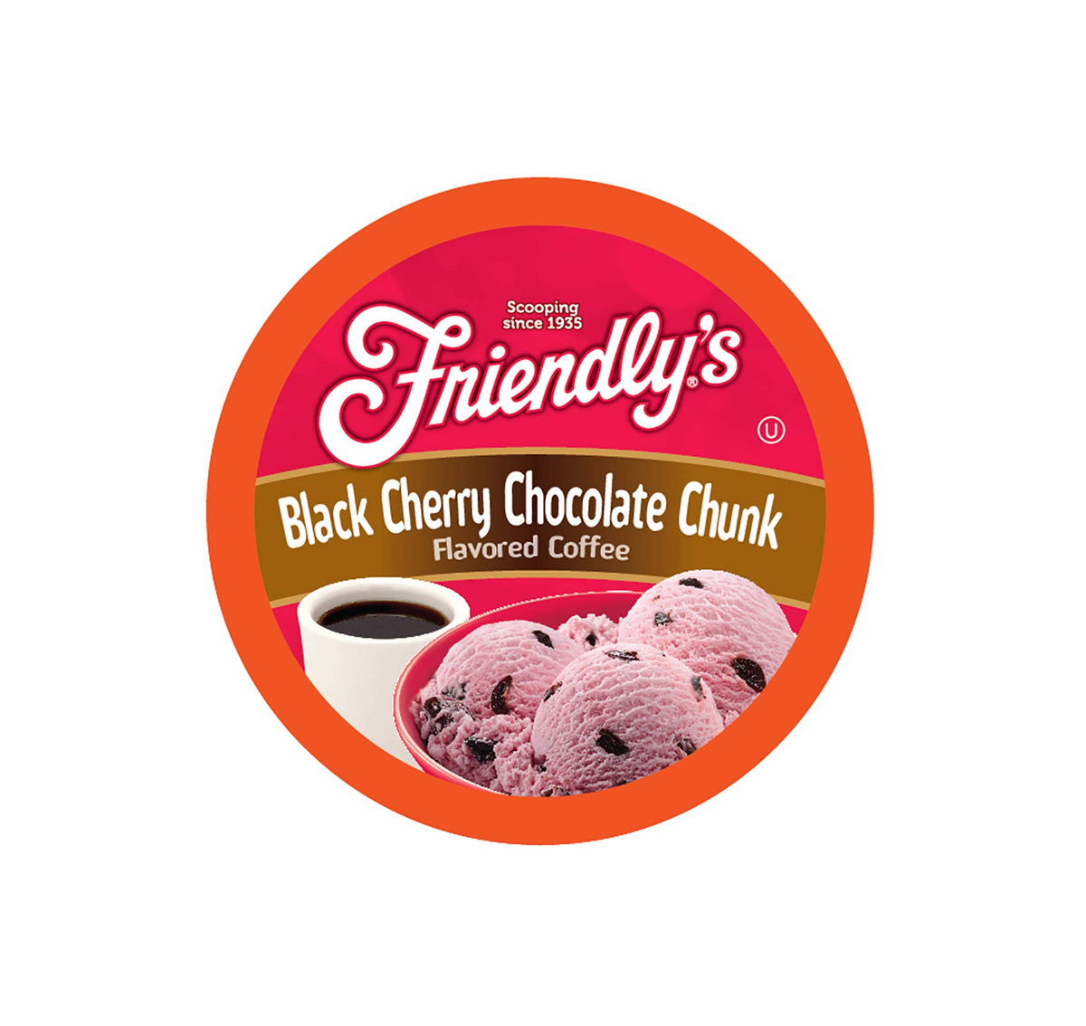 Friendly's Cherry Chocolate Ice Cream coffee pod front view for flavorful mornings