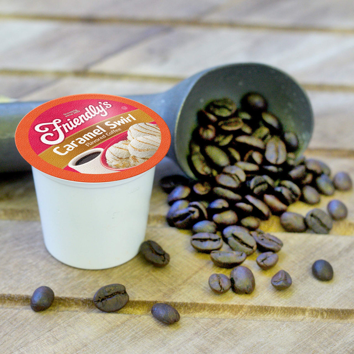 Friendly's chocolate marshmallow flavor pod enhances your sweet coffee moment.
