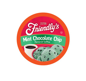Friendly's chocolate mint coffee pods packaging ready to brew a refreshing treat.