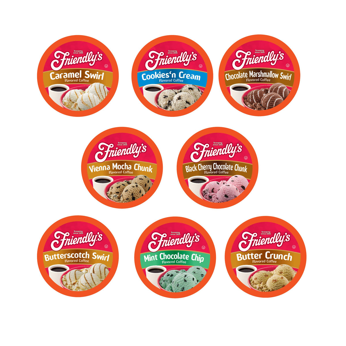 Friendly's Vienna mocha chunk pod—rich chocolate notes with coffee.
