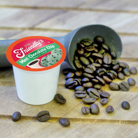 Ice cream inspired mint chocolate chip coffee moment from Friendly's flavor line.